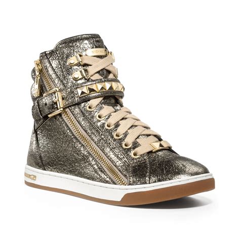 michael kors cutout high top sneakers|Michael Kors black leather sneakers.